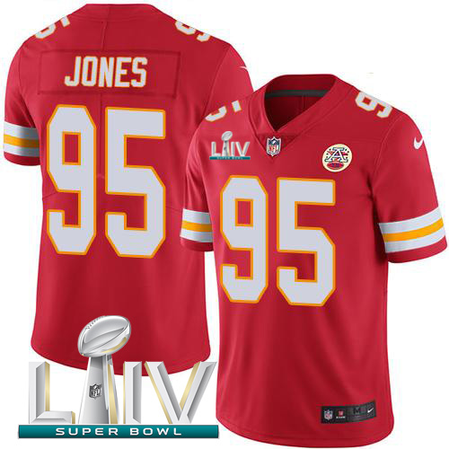 Kansas City Chiefs Nike 95 Chris Jones Red Super Bowl LIV 2020 Team Color Men Stitched NFL Vapor Untouchable Limited Jersey